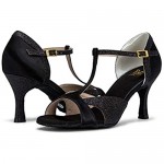 JIAJIA 2055 Women's Satin Sandals Flared Heel Latin Salsa Performance Dance Shoes