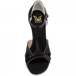 JIAJIA 2055 Women's Satin Sandals Flared Heel Latin Salsa Performance Dance Shoes