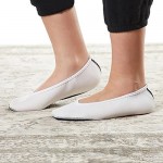 NuFoot Ballet Flats Women's Shoes Foldable & Flexible Flats Slipper Socks Travel Slippers & Exercise Shoes Dance Shoes Yoga Socks House Shoes Indoor Slippers White