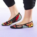 NuFoot Fuzzies Ballet Flats Women's Shoes Foldable & Flexible Flats Slipper Socks Travel Slippers & Exercise Shoes Dance Shoes Yoga Socks House Shoes Indoor Slippers Patchwork Large