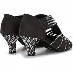 Rhinestones Ballroom Dance Shoes Women Latin Salsa Practice Wedding Indoor Crystal Shoes 2.5in Heels YT06