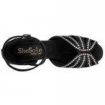 SheSole Women’s Rhinestone Dance Shoes Super Light for Latin Salsa and Ballroom Dancing