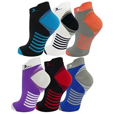 6 Pair Graduated Compression Socks for Men and Women (Ankle Compression Socks  One Size Fits Most)