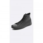 Converse Men's Chuck Taylor All Star Leather Hi Top Sneakers Black Monochrome 11 Medium US