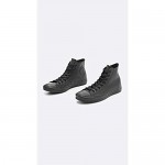 Converse Men's Chuck Taylor All Star Leather Hi Top Sneakers Black Monochrome 11 Medium US