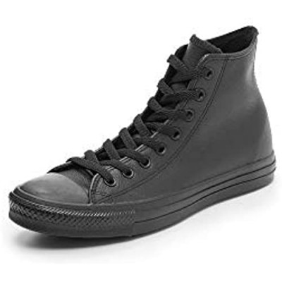 Converse Men's Chuck Taylor All Star Leather Hi Top Sneakers  Black Monochrome  11 Medium US
