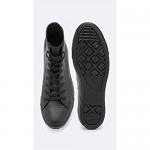 Converse Men's Chuck Taylor All Star Leather Hi Top Sneakers Black Monochrome 13 Medium US