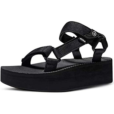 ATIKA Women's Islander Flatform Sandals  Outdoor Strap Walking Summer Sandals  Water Beach Sandals with Arch Support