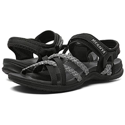 Hiking Sandals for Women  Comfortable Sports Walking Sandals with Velcro Strap  Lightweight and Non-Slip Athletic Sandals for Outdoor Adventure