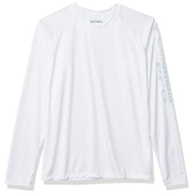 Columbia Women's PFG Tidal Tee Ii Long Sleeve W/Wicking & Uva Protection  White/Cirrus Grey Logo  Medium