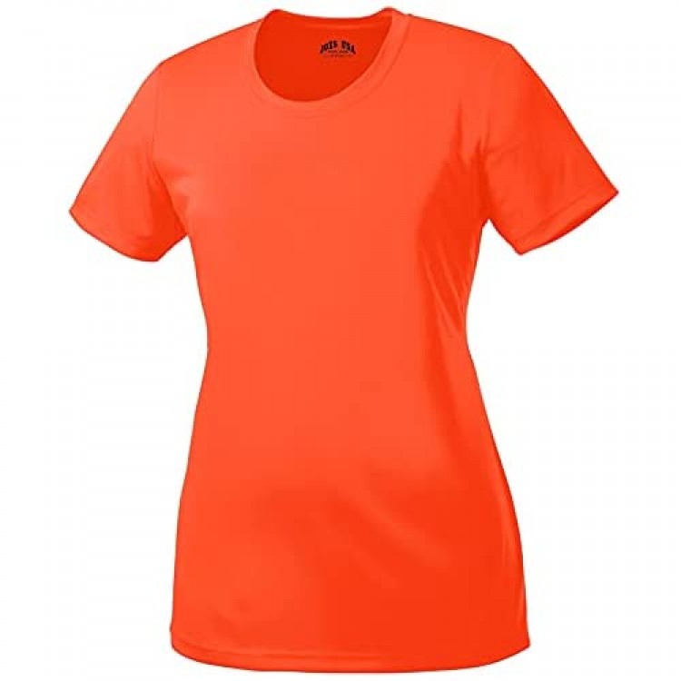 DRI-Equip Women's Neon Color High Visibility Athletic T-Shirts in Sizes S-4XL