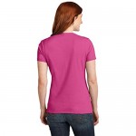 Hanes Women's Short Sleeve Nano-T V-Neck Tee Wow Pink Large