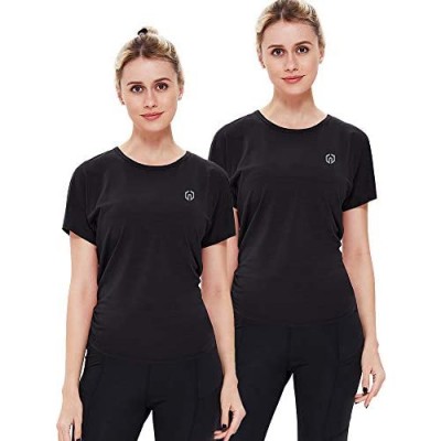 Neleus Women's Running Shirts Gym Athletic T-Shirts Yoga Tops