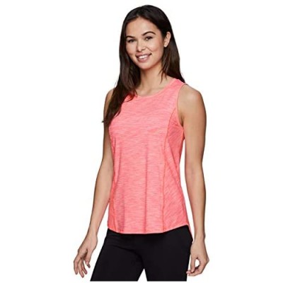 RBX Active Women's Fashion Athletic Quick Drying Space Dye Relaxed Crewneck Workout Yoga Tank Top Striated