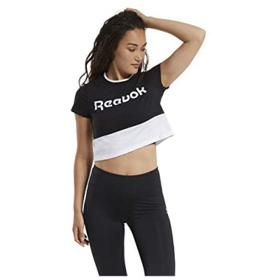 Reebok Women's Training Essentials Linear Logo Short Sleeve Crop Top