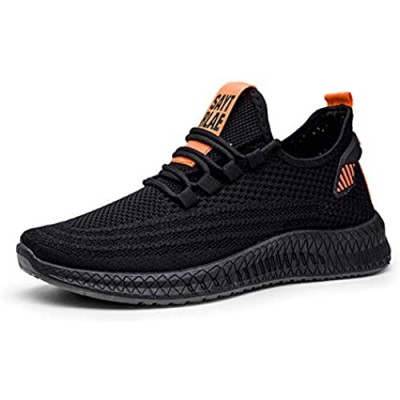FUJEAK Men Walking Shoes Mens Trail Running Tennis Casual Training Workout Gym Shoes Athletic Work Shoes Breathable Lightweight Fitness Sneakers