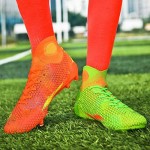 WELRUNG Unisex's AG Cleats Professional Long Studs Wear Resistant Football Training Athletic Soccer Shoes for Youth