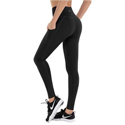 LifeSky Yoga Pants with Pockets  High Waisted Tummy Control Leggings 4 Way Stretch Workout Pants