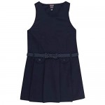 French Toast School Uniform Girls Polka Dot Bow Belted Jumper - Y9225
