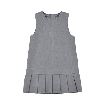 MQDORAFA Girls School Uniform Pleated Hem Jumper Dress Gray