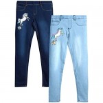 dELiAs Girls’ Super Stretch Denim Jegging Jeans with Critter Embroidery (2 Pack)