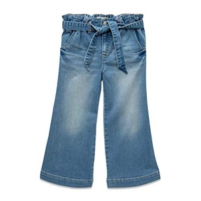 Jordache Girls' Crop Wide Leg Denim Self Belted Jean (Medium Enzyme Wash)