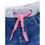 LITTLE-GUEST Girls Drawstring Pull on Toddler Jeans G116