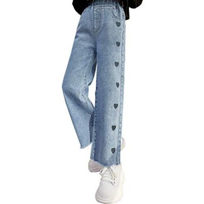 NABER Kids Girls' Casual Elastic Waist Denim Pants Fashion Jeans Age 4-14 Years
