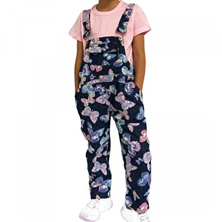 3-10T Little&Big Kids Girls Jumpsuit&Rompers Bib Overalls Colorful Tie-dye Shortalls Suspender Shorts Jeans Pants
