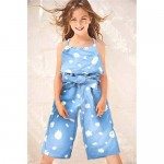 Baby Girl Clothes Blue Sleeveless Strap Jumpsuit Floral Pants Baby Girl Outfits