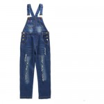 Digirlsor Kids Girls Adjustable Strap Dark Blue Long Jeans Jumpsuit Suspender Denim Bib Overalls 3-12Y