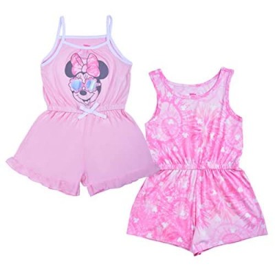 Disney Minnie Mouse Girl's 2-Pack Sleeveless Romper Shorts