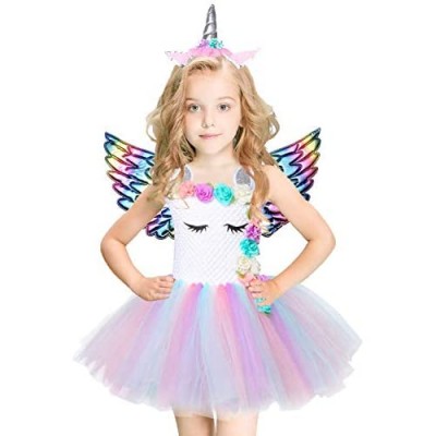 Girl Unicorn Costume  Baby Unicorn Tutu Dress Outfit Princess Party Costumes with 3-10 Years
