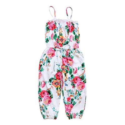 KIDSA 1-7T Baby Toddler Little Girls One-Pieces Floral Corset Romper Jumpsuit Harem Pants