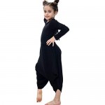 Loxdonz Girl's Long Sleeve Jumpsuit Casual Stretchy Romper Long Dress 5-13 Years Kids