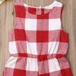 Mommy and Me Plaid Jumpsuit Sleeveless Strap Romper Mother Daughter Family Matching Clothes