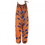 SLYRAIME Girls Kids African Traditional Pattern Straps Casual Romper Jumpsuit