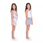 Sweet Butterfly Girls 2-Pack Sleeveless Knit Romper Printed Fashion Summer Clothes for Kids Stylish Multipack Set