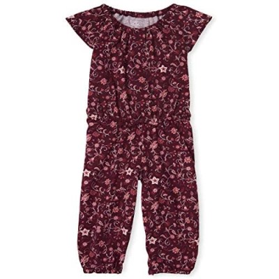 The Children's Place Girls' Baby and Toddler Floral Jumpsuit