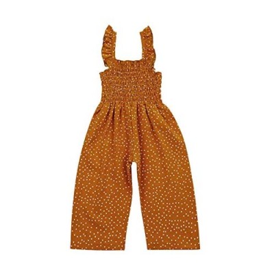Toddler Girl 's Sleeveless Jumpsuit Dot Wide Leg Pants Romper Summer Casual Clothes Overalls