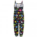 Toddler Girls Kids Jumpsuit One Piece Floral Dinosaur Playsuit Strap Romper Summer Outfits Clothes