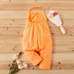 Vinesen Toddler Girls Jumpsuit Romper Solid Color Strap One Piece Overall Summer Pants