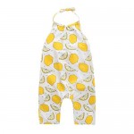 Vinesen Toddler Kids Baby Girls Summer Jumpsuits Cute Lemon Printed Backless Straps Rompers Jumpsuit Pants
