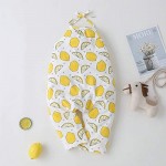 Vinesen Toddler Kids Baby Girls Summer Jumpsuits Cute Lemon Printed Backless Straps Rompers Jumpsuit Pants