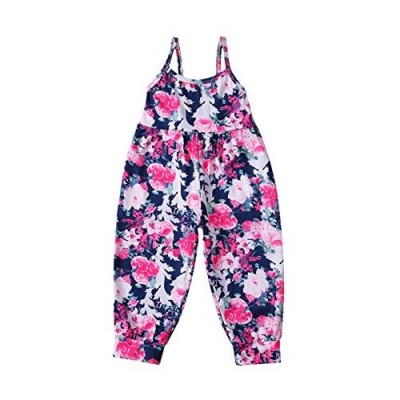 ZIYIXIN Toddler Girls Kids Jumpsuit with Pockets Sleeveless PrintChildren Girls Rompers Summer Outfits Clothes