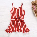 ZOWTORCY Toddler Little Girls Strap Jumpsuit Romper Off Shoulder Ruffle Short Overalls Summer Outfit Clothes