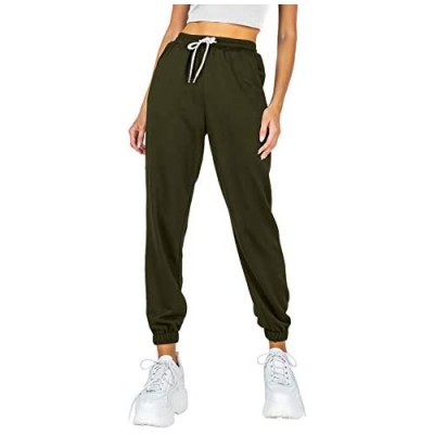 AUTOMET Women's Comfy Sweatpants Drawstring High Waist Baggy Athletic Golf Workout Jogger Pants with Pocket