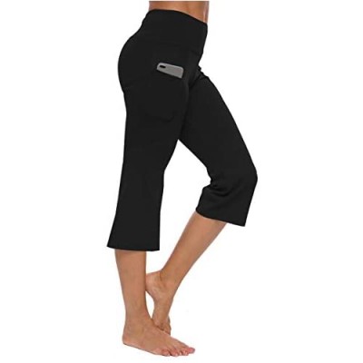 ChinFun Women's Yoga Capri Pants 20"/ 21"/ 22" Inseam Workout Bootcut Straight Leg Lounge Crop Leggings Athletic Pants