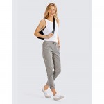 CRZ YOGA Women's Studio Joggers Striped Travel Lounge Pants Drawstring 7/8 Workout Casual Track Pants with Pockets