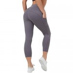 DEMOZU High Waisted Capri Leggings for Women Soft Workout Athletic Exercise Capri Yoga Pants with Pockets